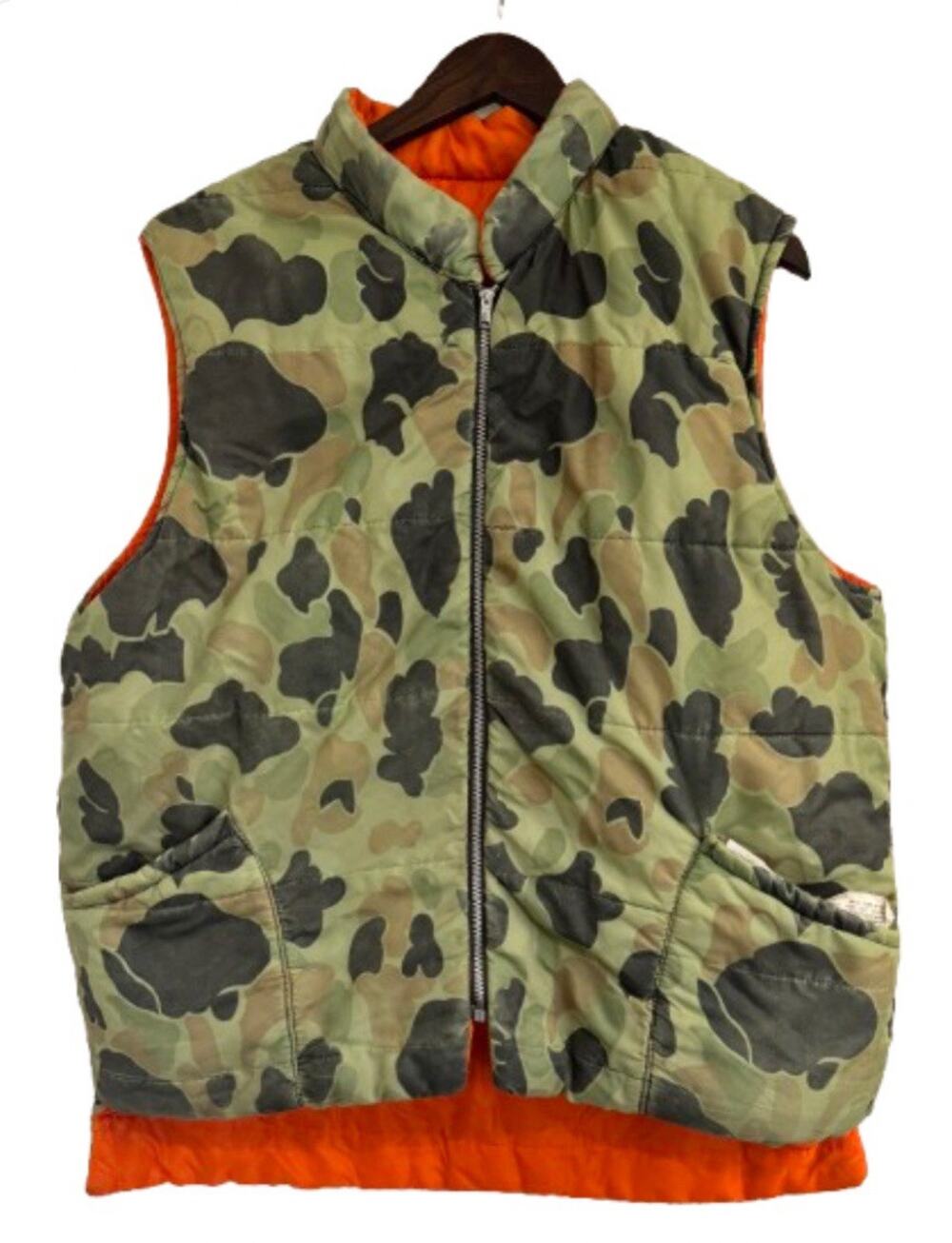 Vintage AMERICAN FIELD Reversible Nylon Camo & Neon Hunting Vest Men’s Size XL